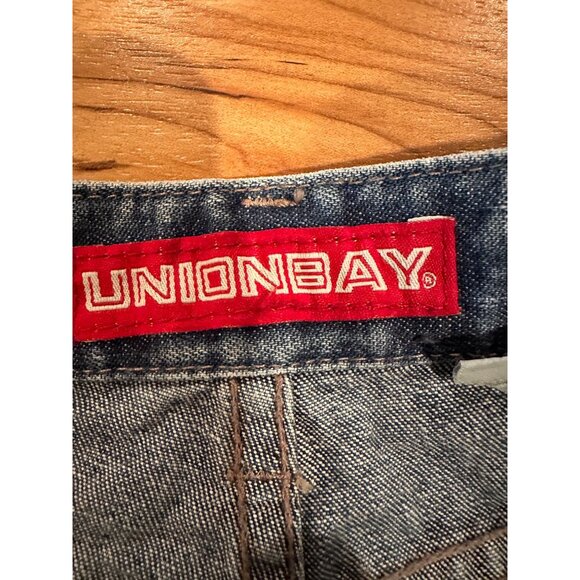 Vintage Unionbay Cargo Jeans Y2K Junior Size 7 Wide Leg Pockets Rare 2000s Denim - Picture 6 of 9